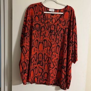 Adrienne oversized snake print top